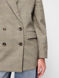 Oversized Twill Double-Breasted Blazer