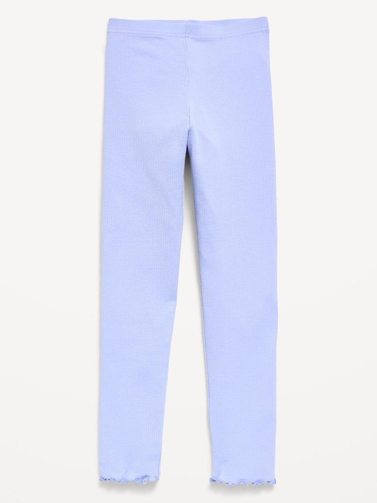 Legging côtelé à bord ondulé pour fille