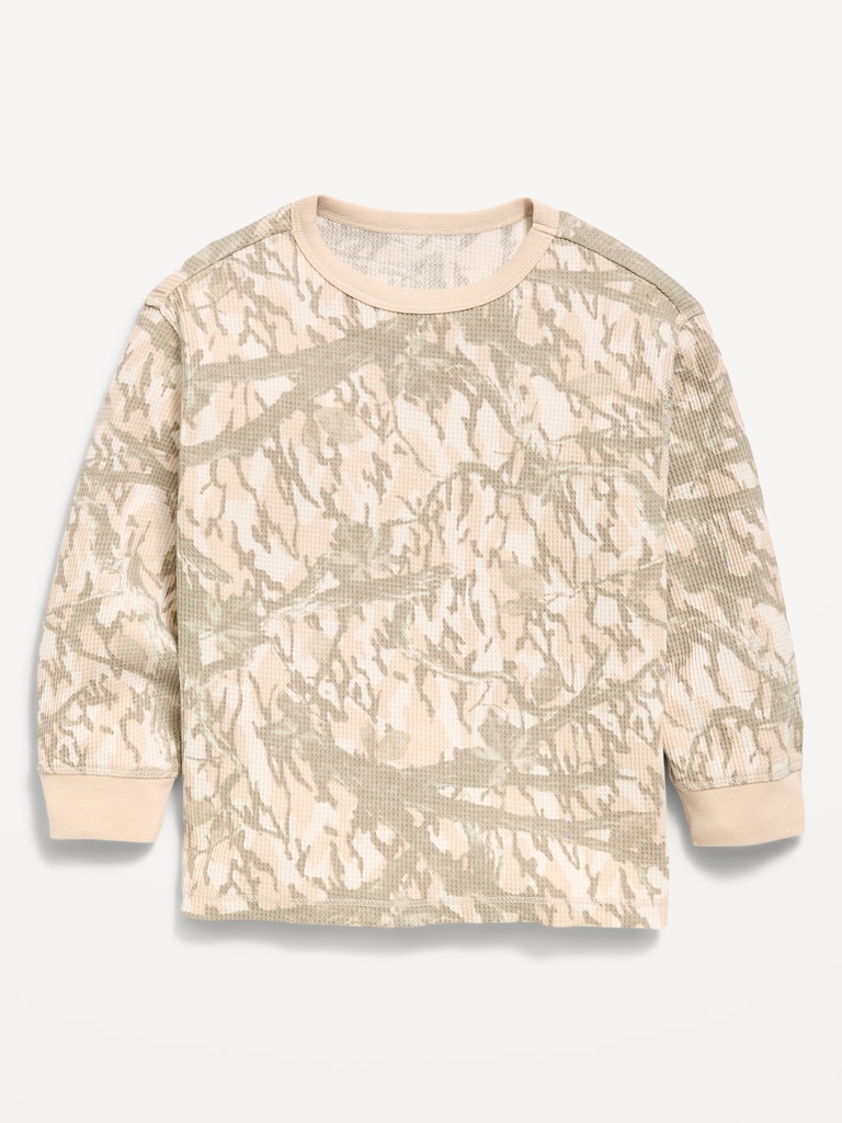 Long-Sleeve Waffle Knit T-Shirt for Toddler Boys