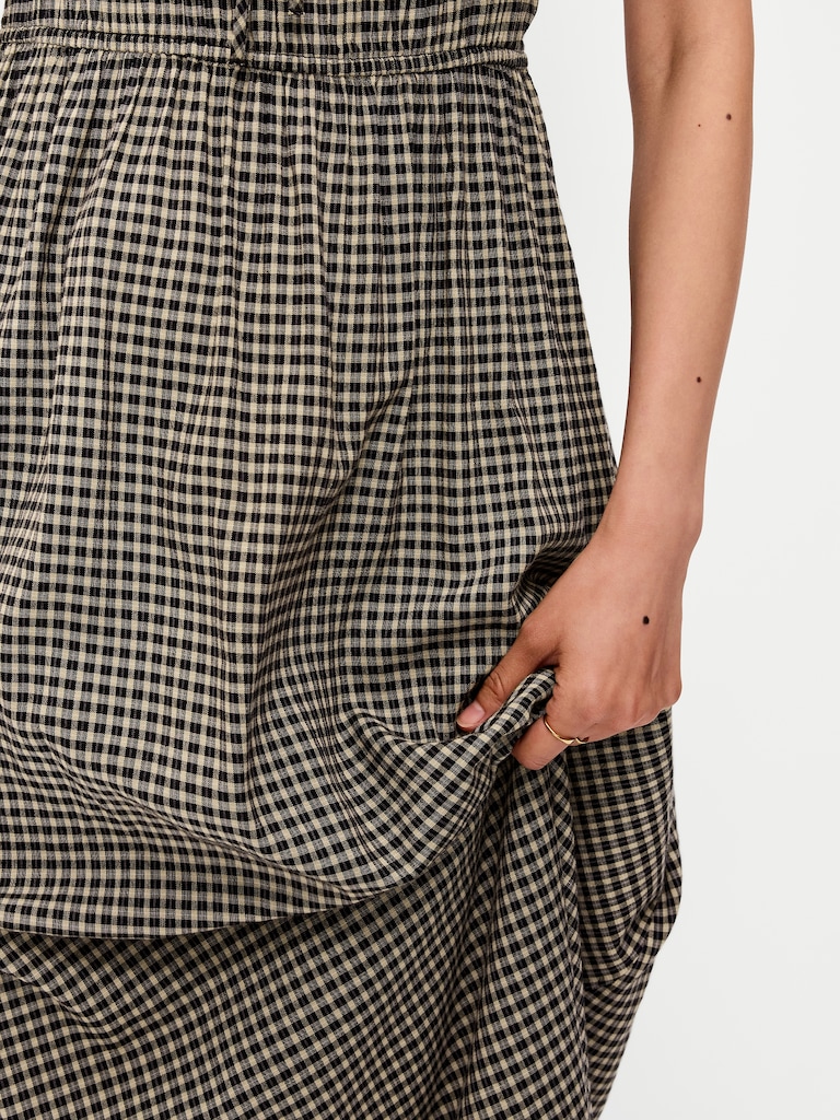 Ruffle-Trim Boho Maxi Dress