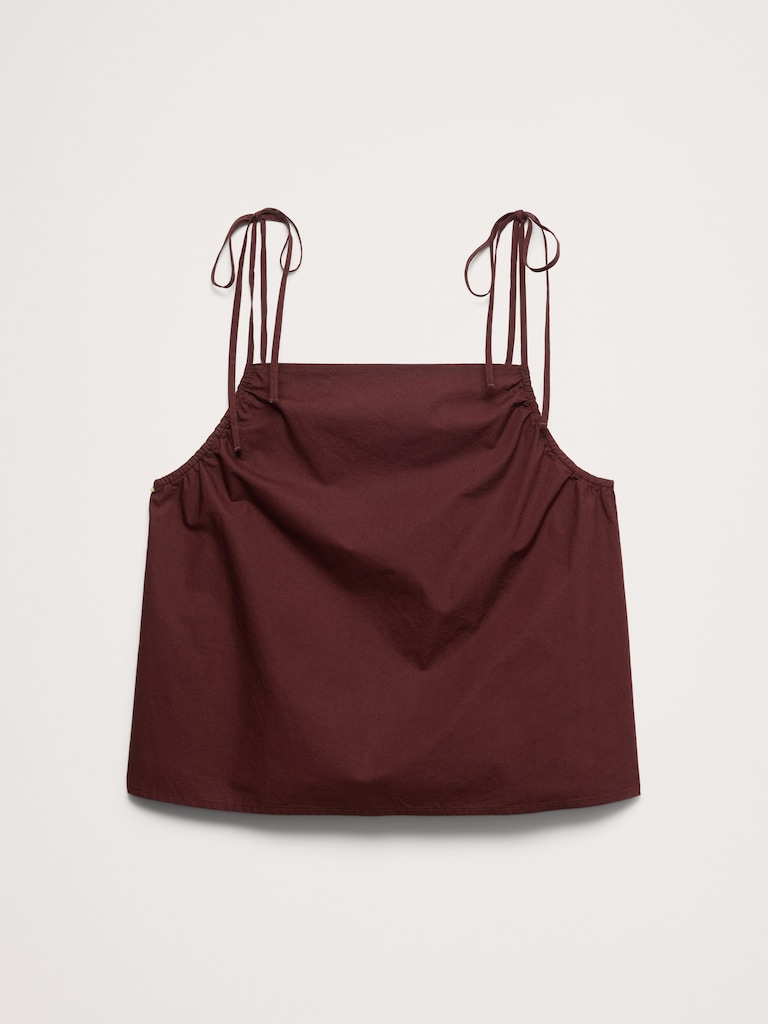 Cotton Poplin Tie-Strap Tank