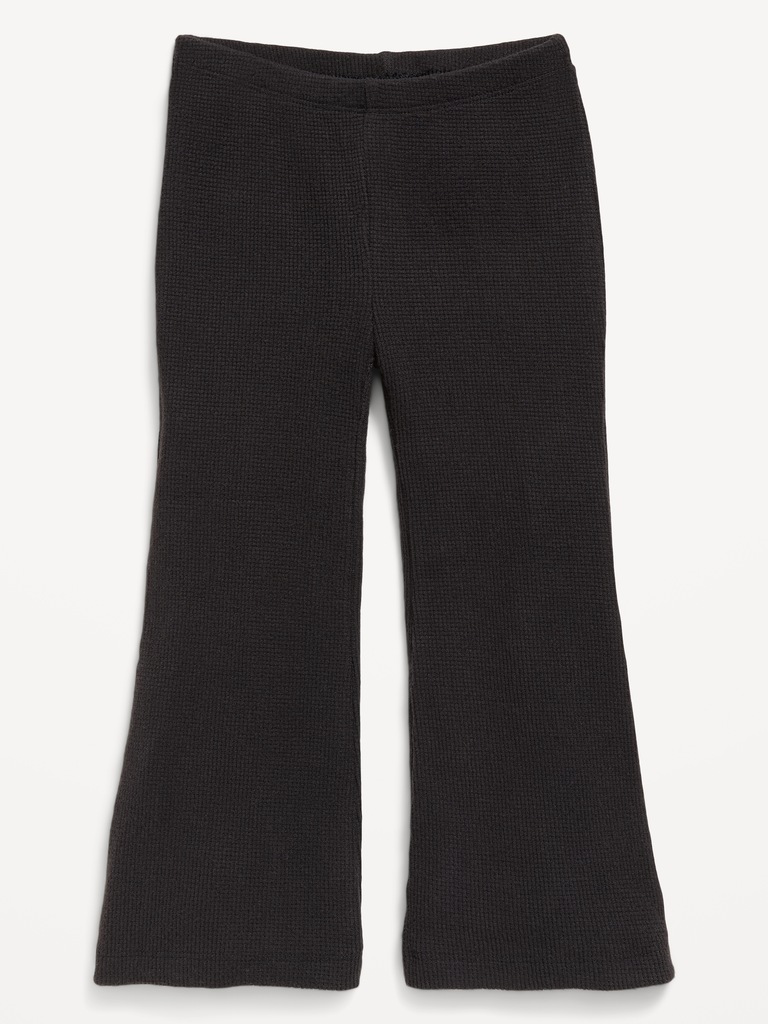 Waffle Knit Flared Leggings for Toddler Girls