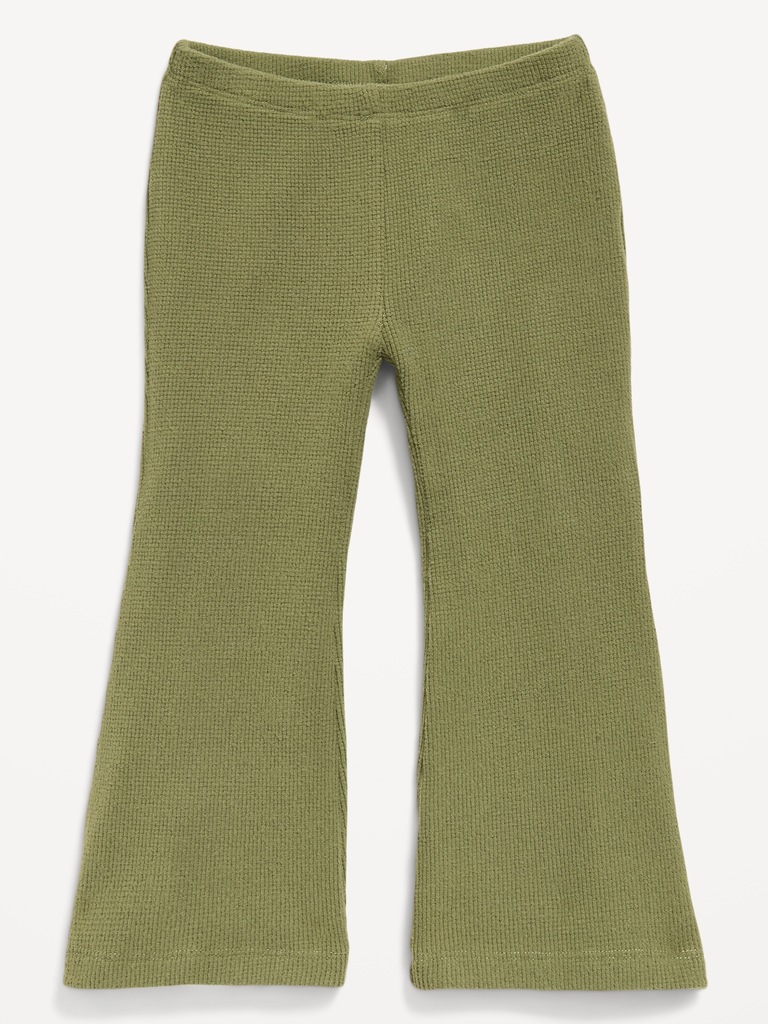 Waffle Knit Flared Leggings for Toddler Girls