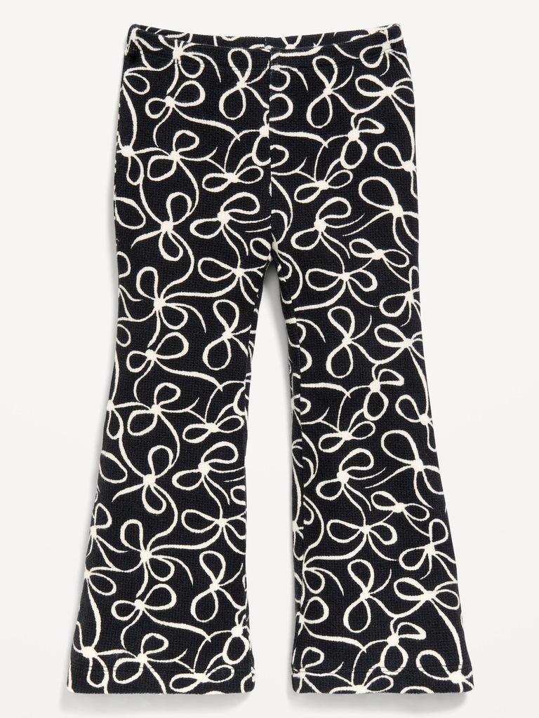 Waffle Knit Flared Leggings for Toddler Girls