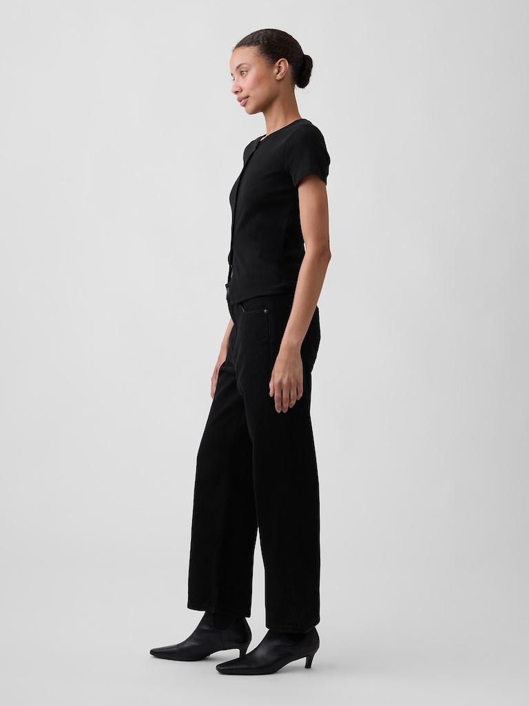 Low Slung SuperSoft Relaxed Straight Crop Jeans