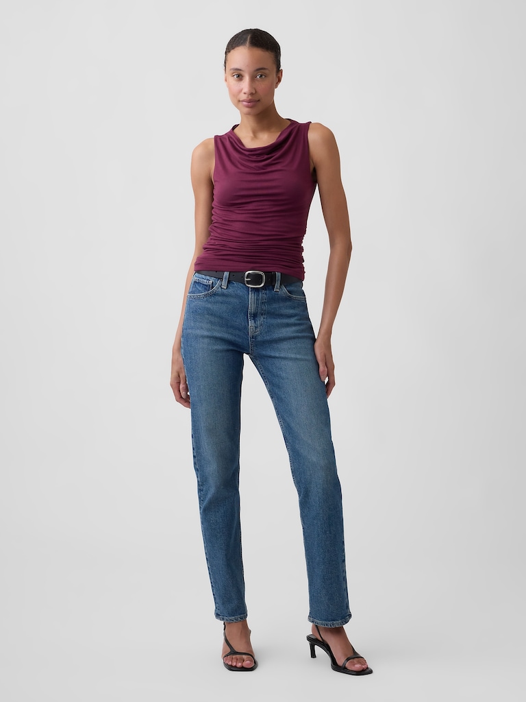 Sleeveless Cowl-Neck Top