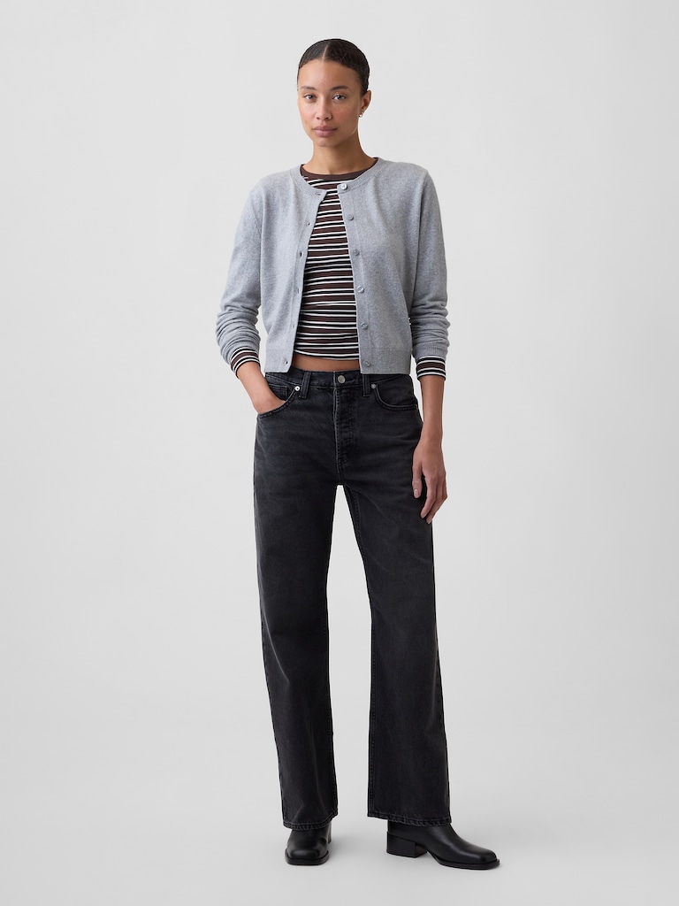 Low Slung Relaxed Straight Jeans