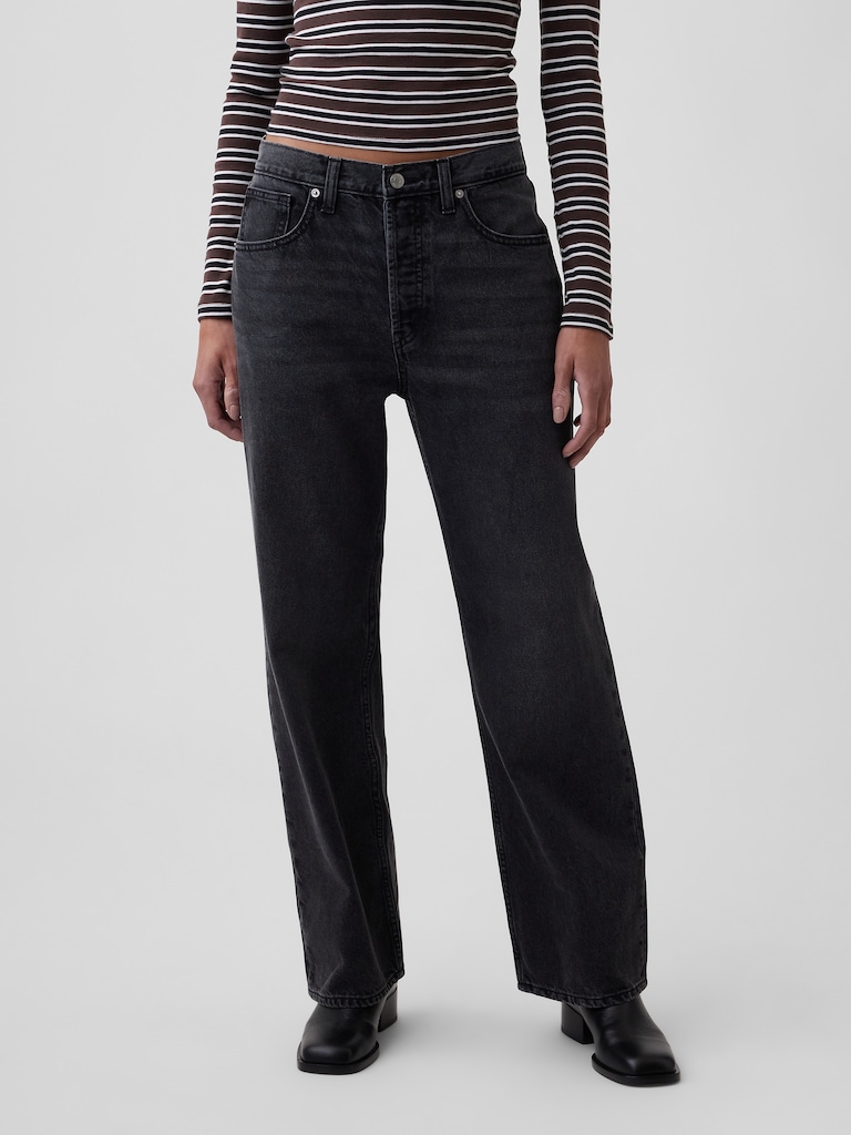 Low Slung Relaxed Straight Jeans