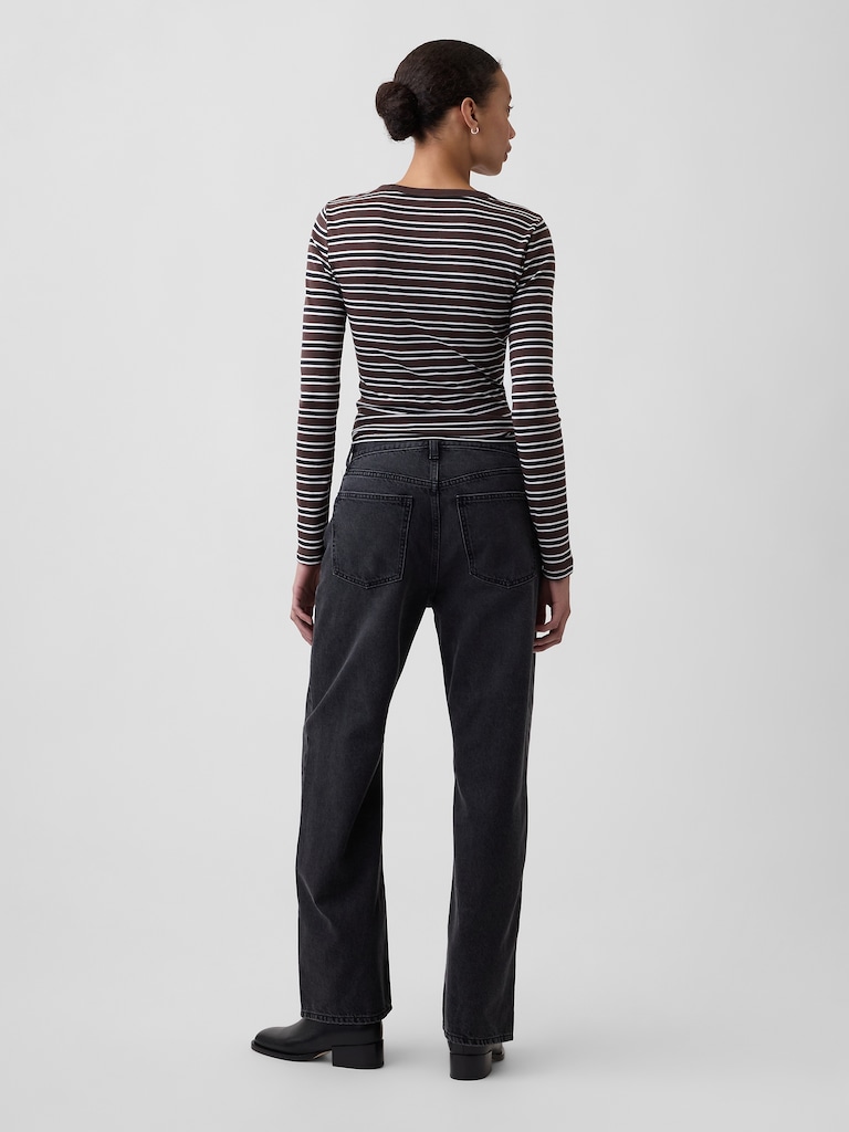Low Slung Relaxed Straight Jeans