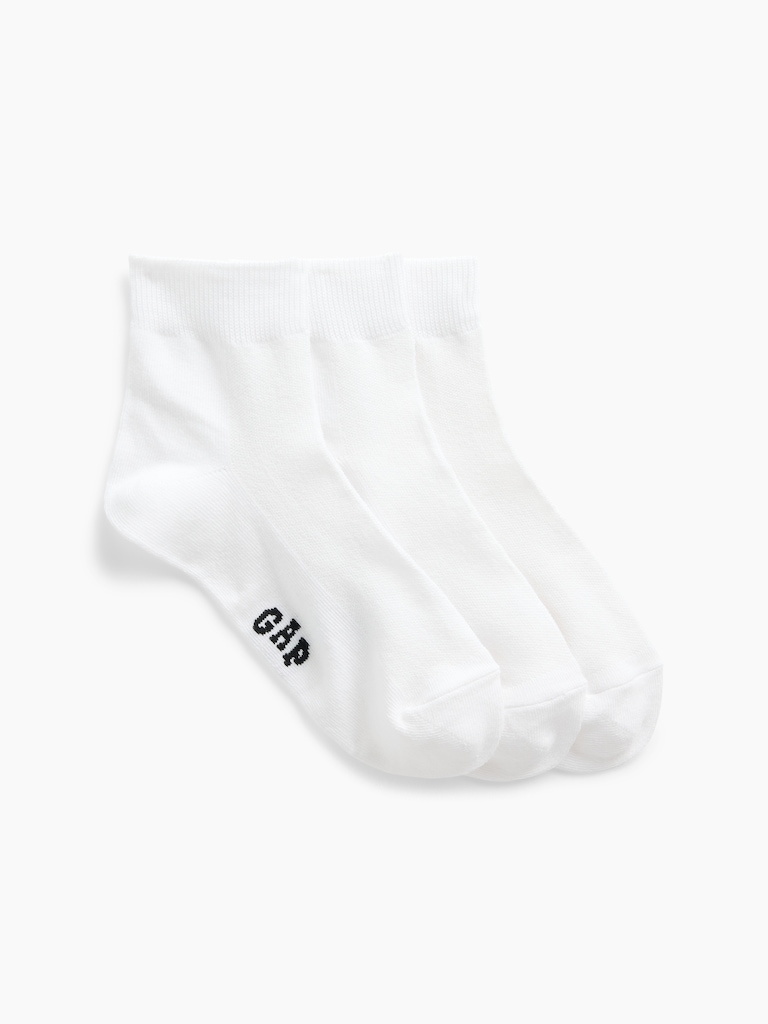 Kids Gap Logo Quarter Crew Socks (3-Pack)