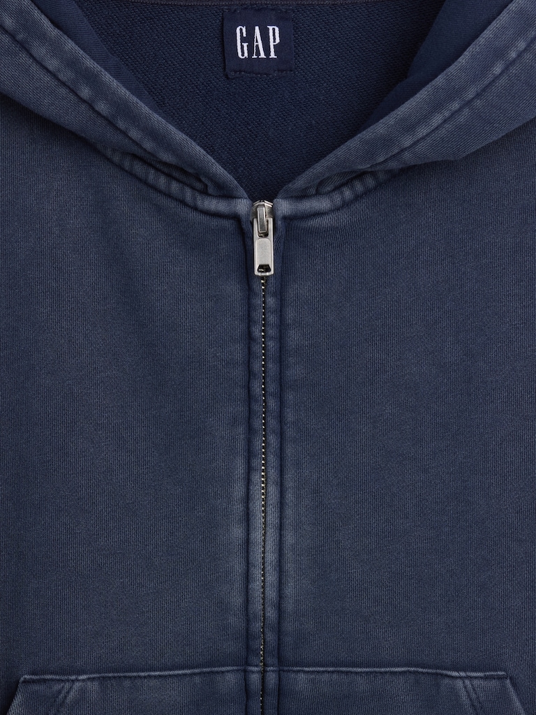 VintageSoft Terry Oversized Wedge Zip Hoodie