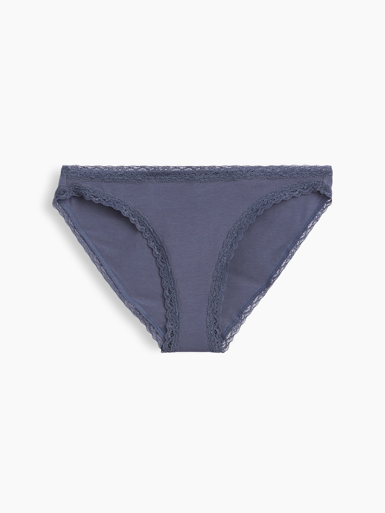 MadeSoft Organic Stretch Cotton Lace-Trim Bikini