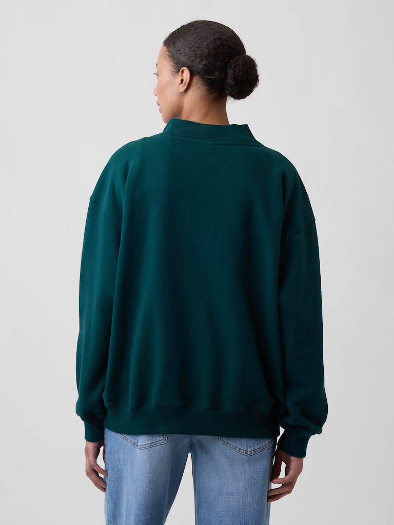 Oversized Gap Logo Mockneck Tunic Sweatshirt