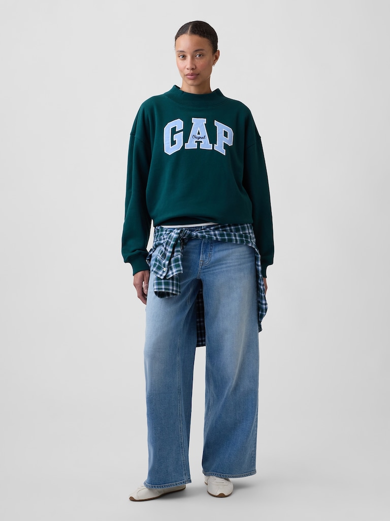 Oversized Gap Logo Mockneck Tunic Sweatshirt
