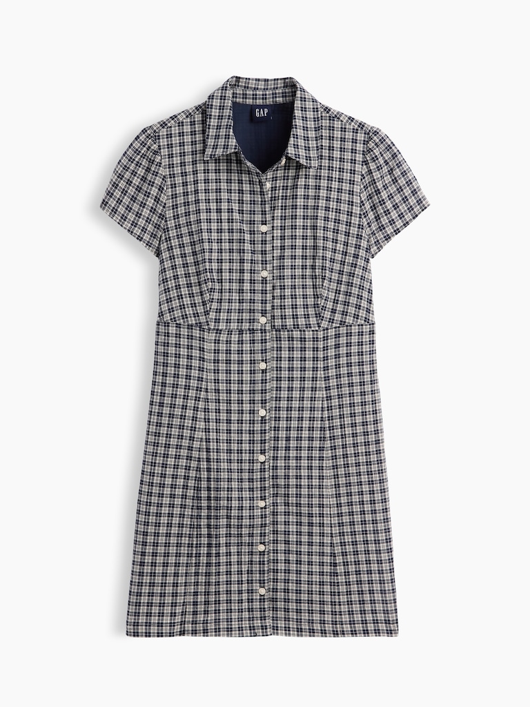 Empire-Waist Mini Shirtdress