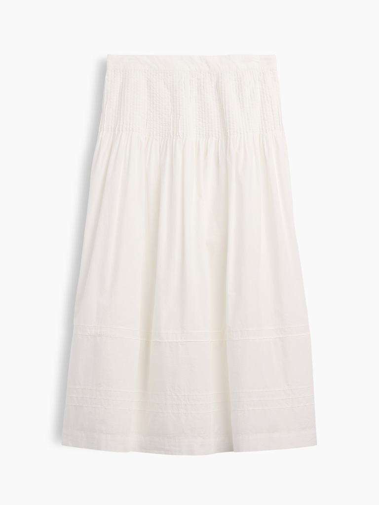 Poplin Pintuck Maxi Skirt