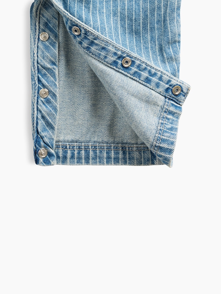 Baby Denim Stripe Utility One-Piece