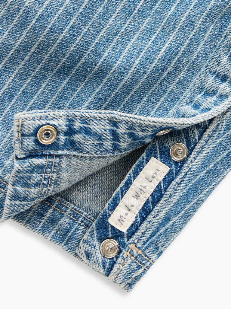 Baby Denim Stripe Utility One-Piece