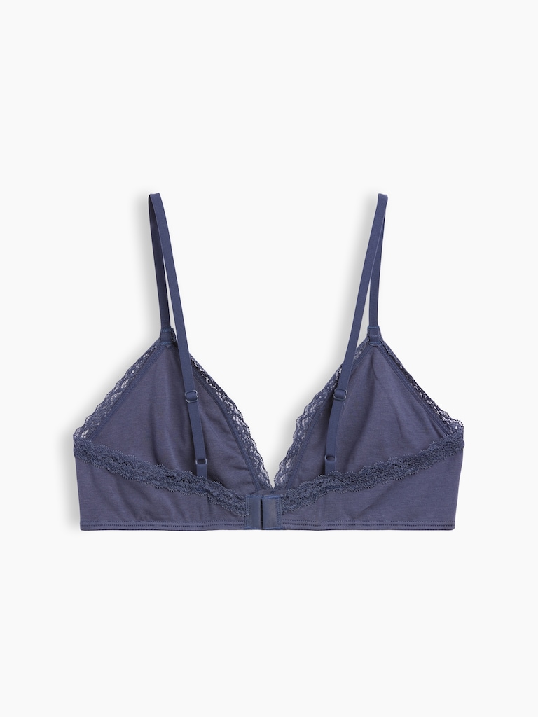 SoftMade Organic Stretch Cotton Lace-Trim Triangle Bralette