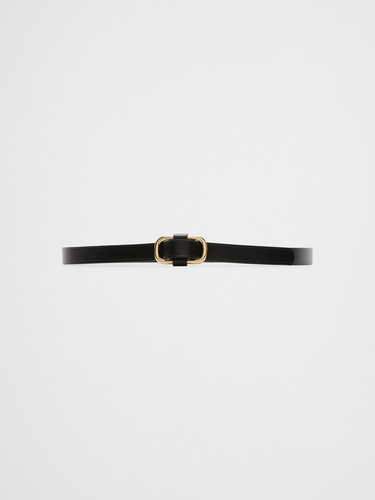 Leather Square-Slider Buckle Belt