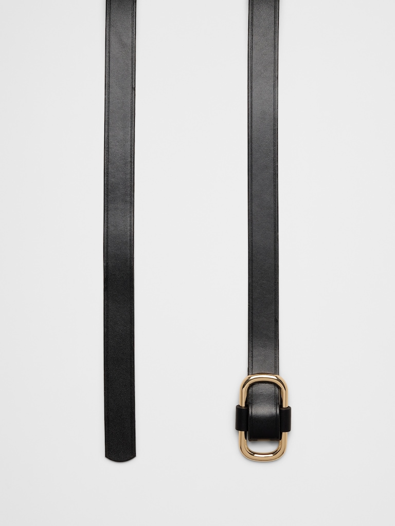 Leather Square-Slider Buckle Belt