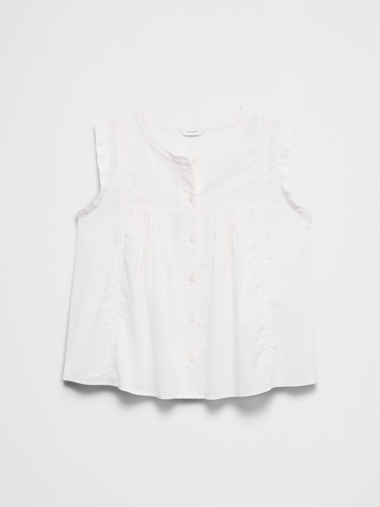 Picot High-Neck Top