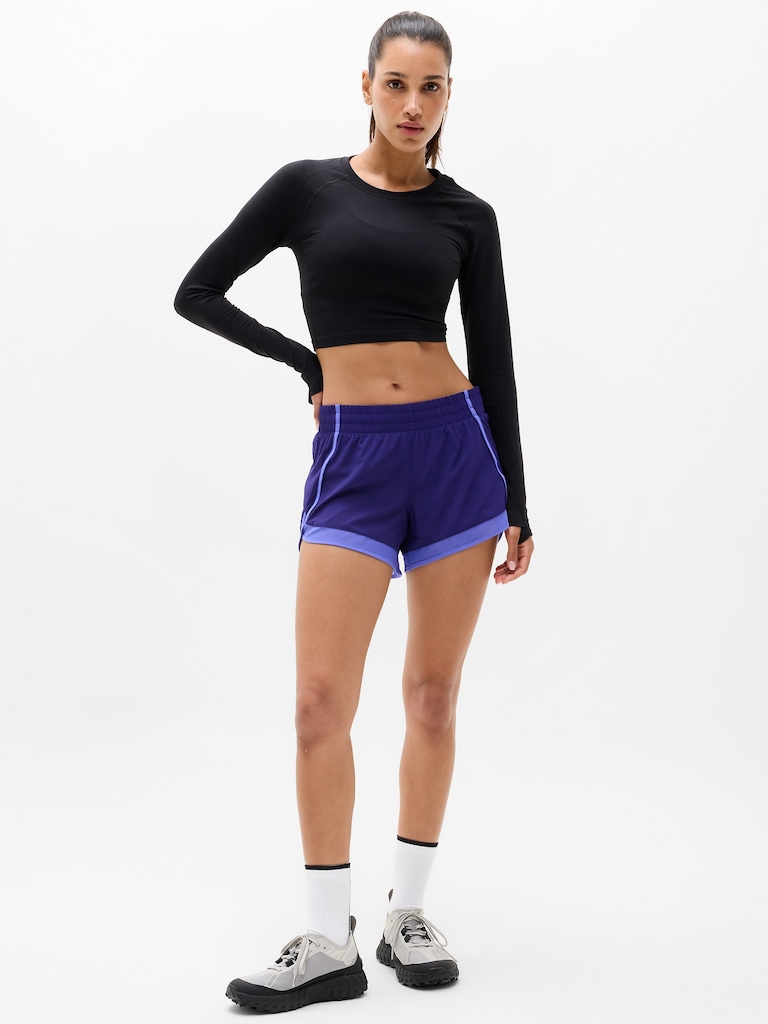 Mesh Racer Run Mid Rise 4" Short