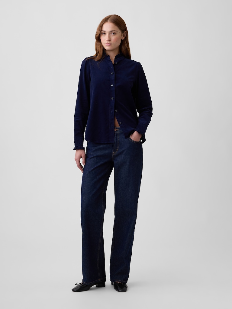 Corduroy Ruffle Shirt