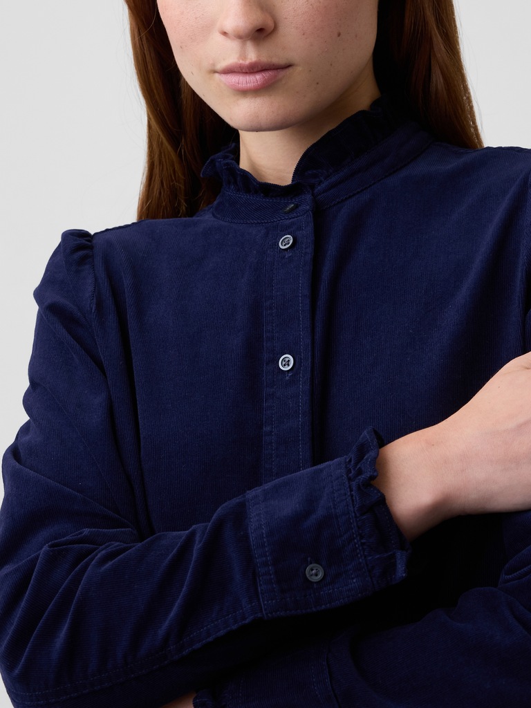 Corduroy Ruffle Shirt