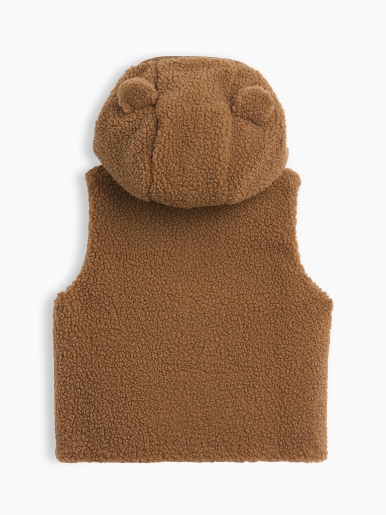 Baby Sherpa Hooded Bear Zip Vest