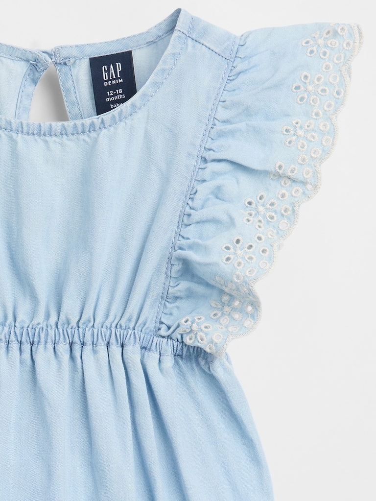 Baby Eyelet Chambray Romper