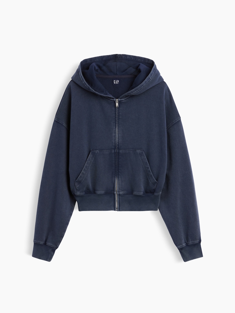 VintageSoft Terry Oversized Wedge Zip Hoodie