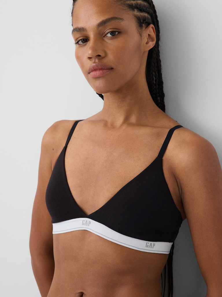 SoftMade Organic Stretch Cotton Logo Triangle Bra