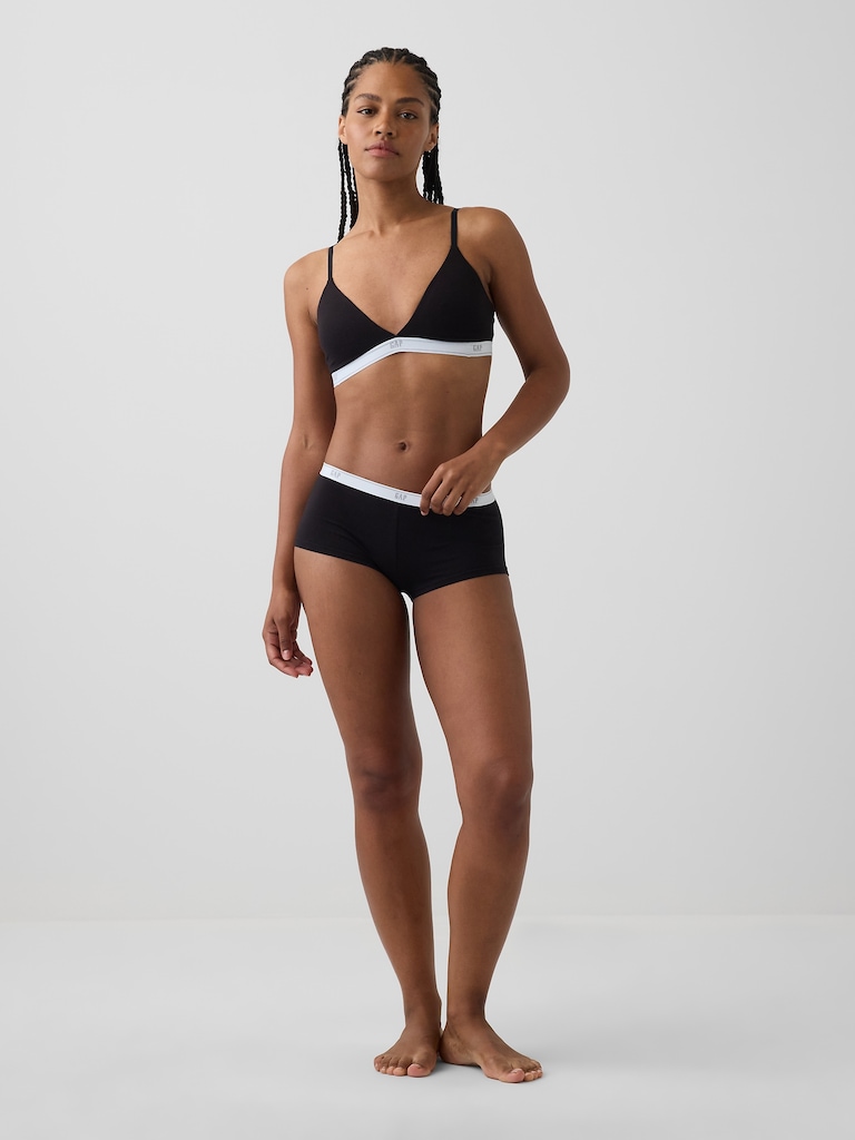 SoftMade Organic Stretch Cotton Logo Triangle Bra