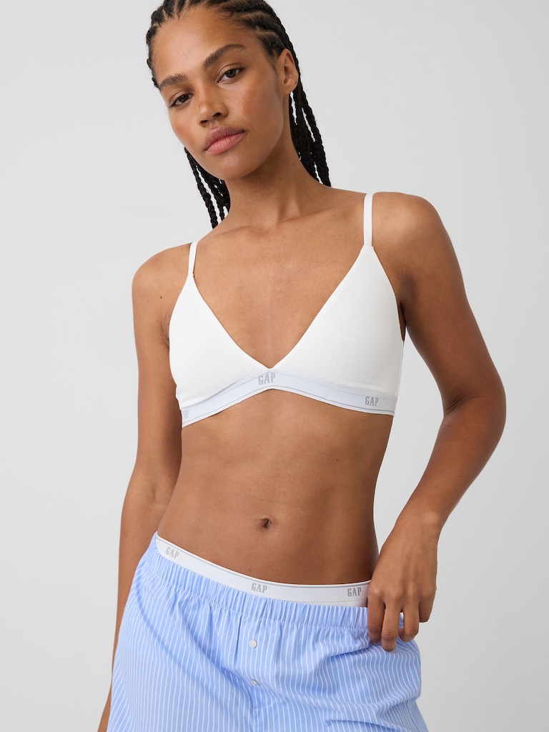 SoftMade Organic Stretch Cotton Logo Triangle Bra