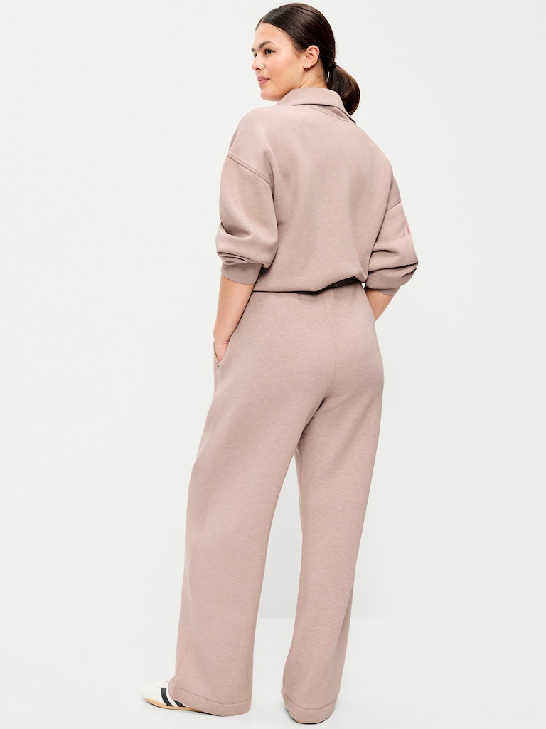 High-Waisted Bounce Fleece Wide-Leg Sweatpants