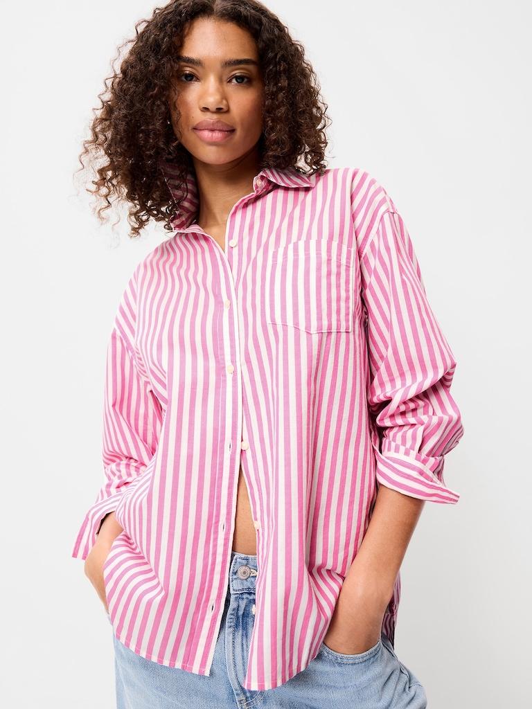 Oversized Button-Down Boyfriend Shirt