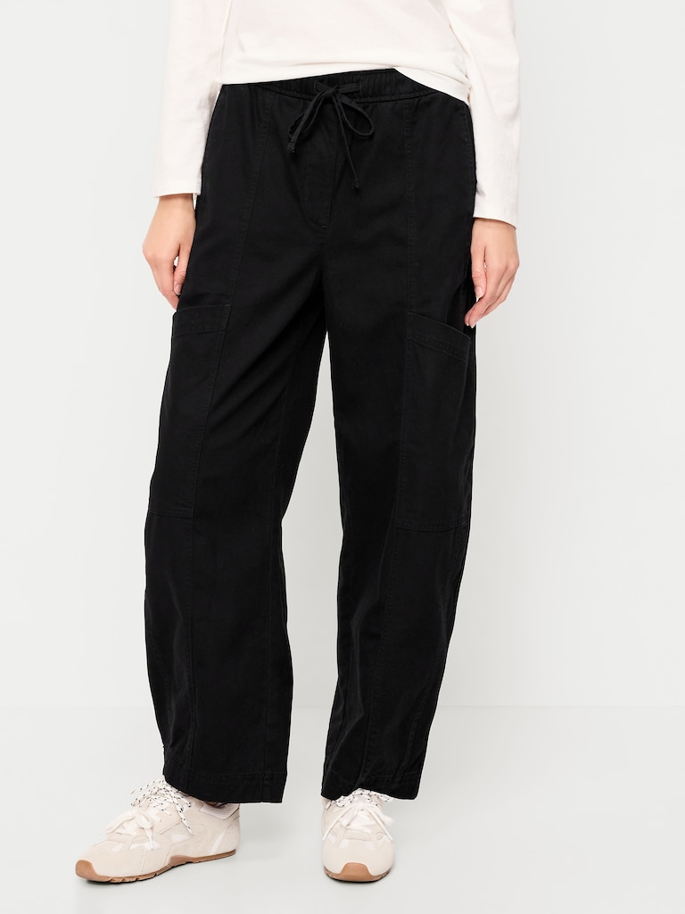 Mid-Rise Pull-On Utility Pants