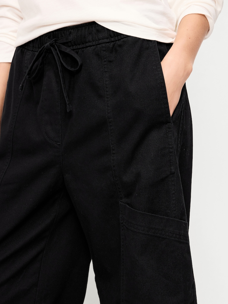 Mid-Rise Pull-On Utility Pants