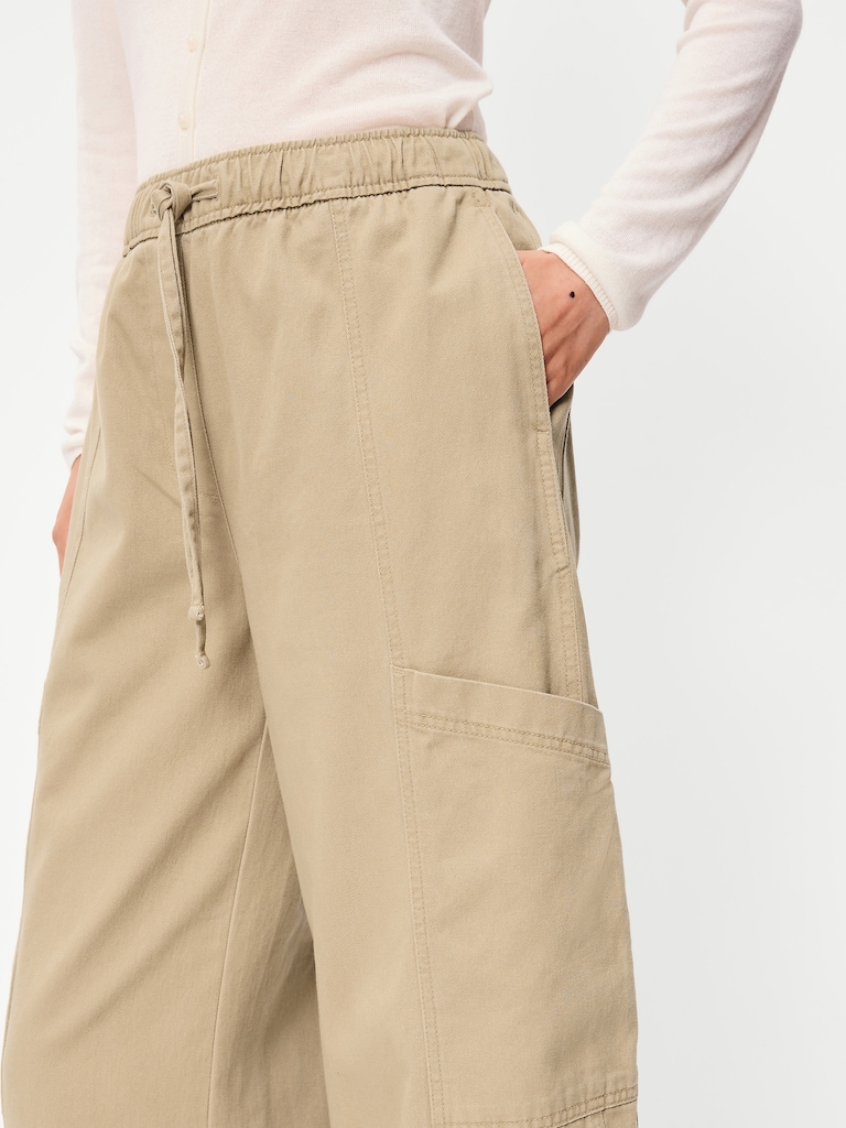 Mid-Rise Pull-On Utility Pants