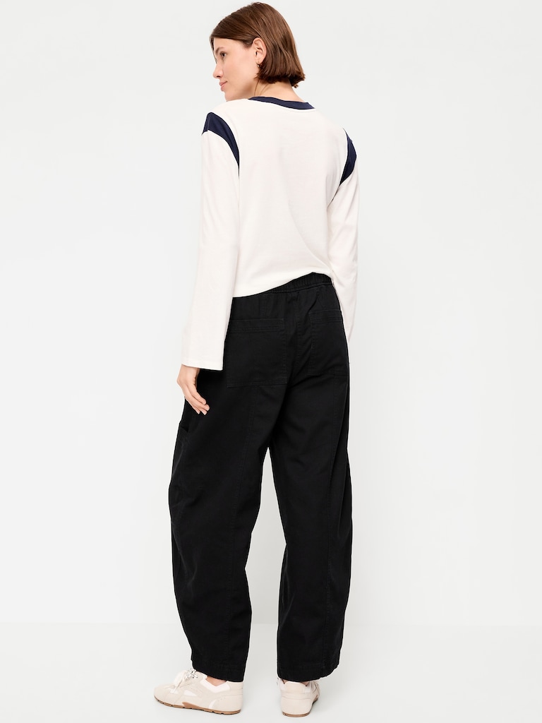 Mid-Rise Pull-On Utility Pants