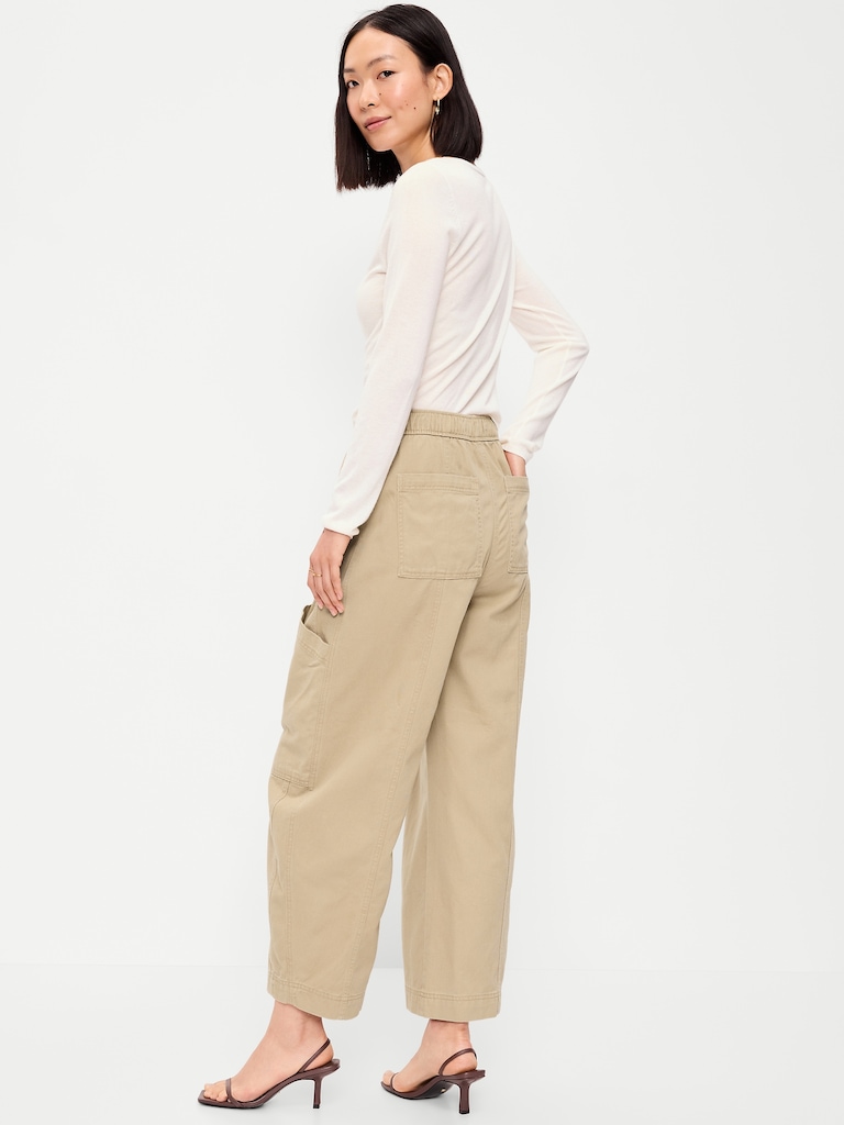 Mid-Rise Pull-On Utility Pants