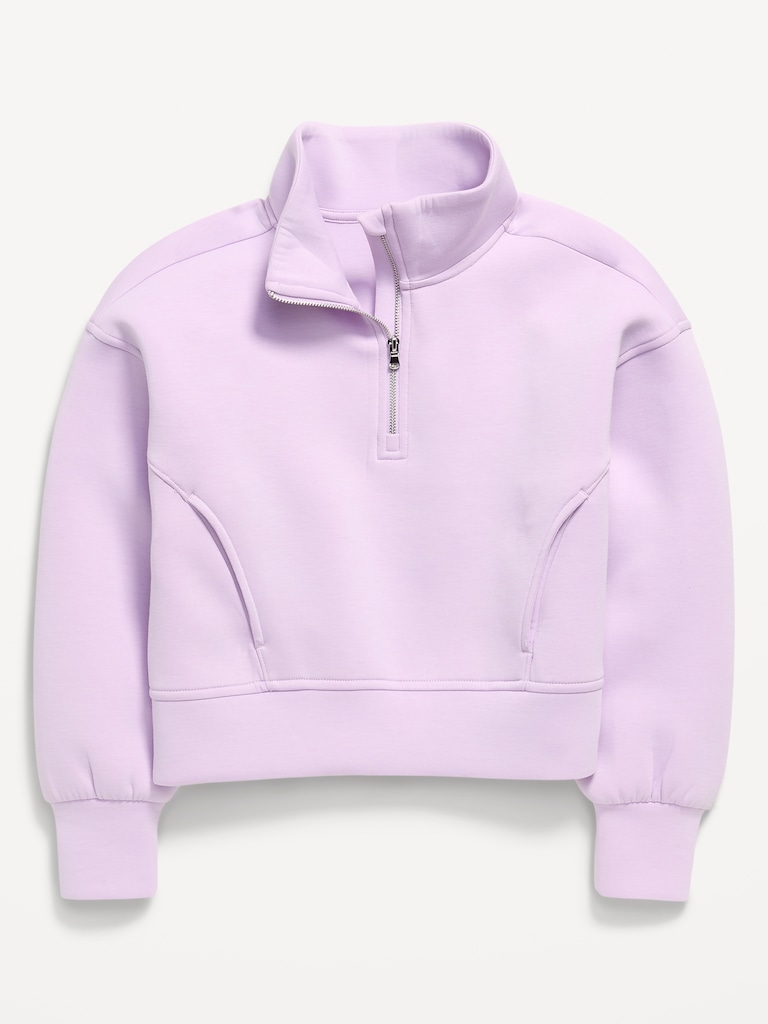 Chandail à demi-glissière en molleton raffiné pour fille