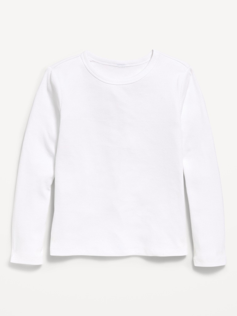 Softest Long-Sleeve Ribbed T-Shirt for Girls