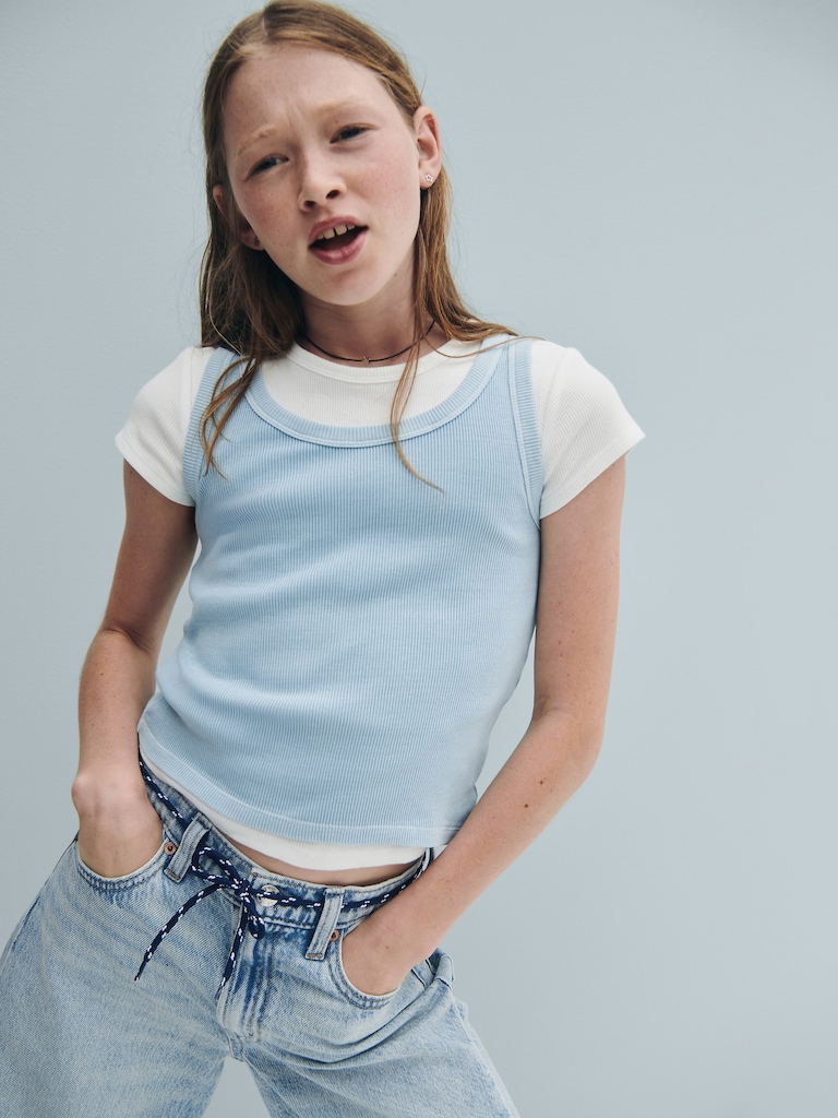 Kid Rib Scoop Tank Top