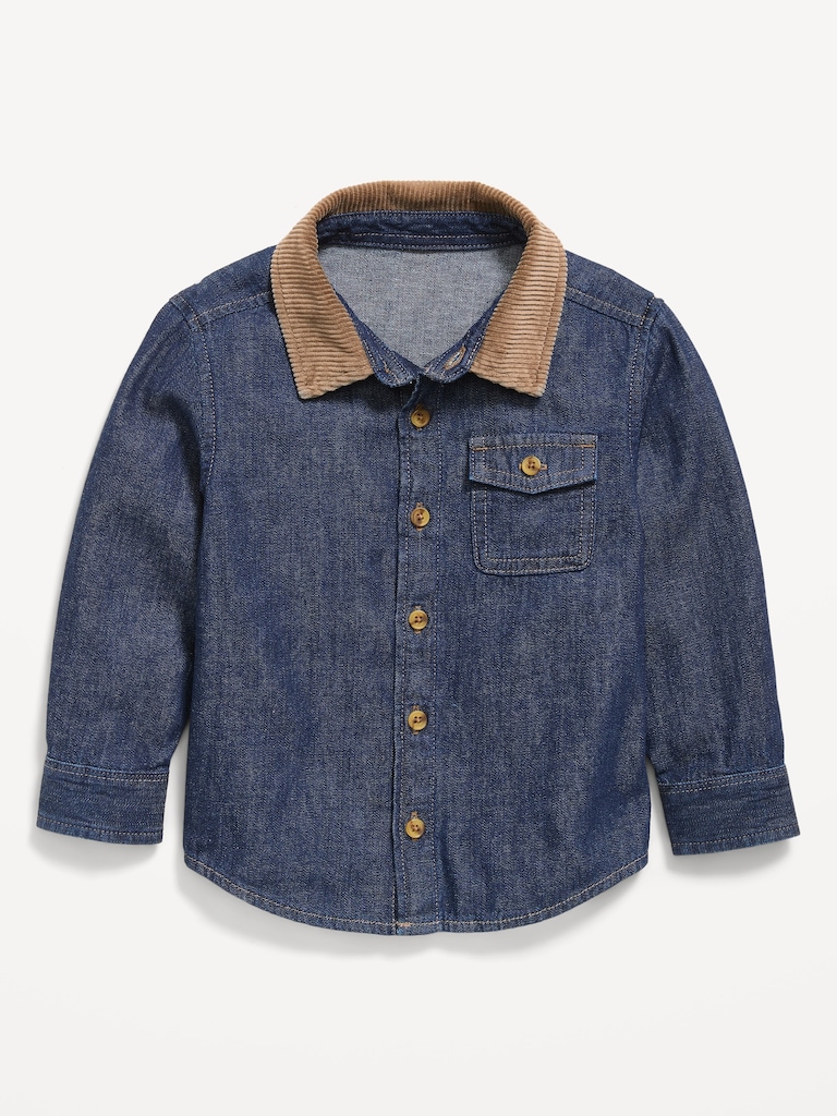 Long-Sleeve Denim Shirt for Toddler Boys