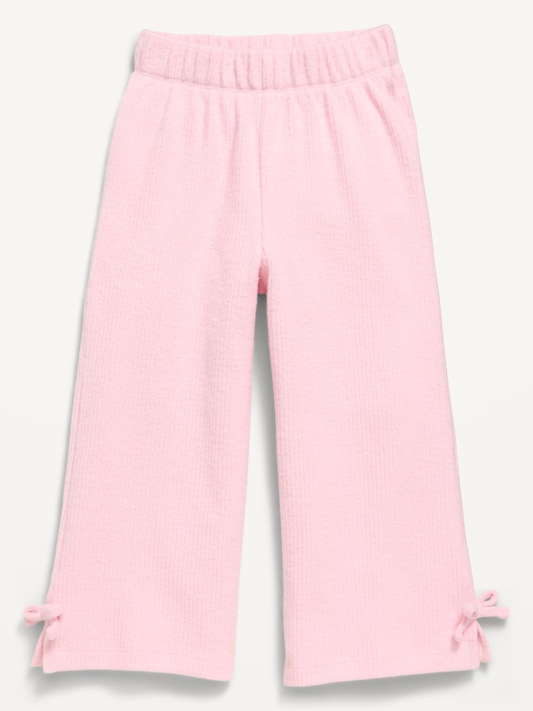 Pantalon côtelé douillet à jambe large pour toute-petite