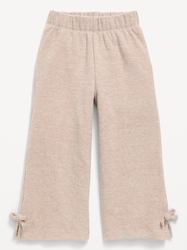 Pantalon côtelé douillet à jambe large pour toute-petite