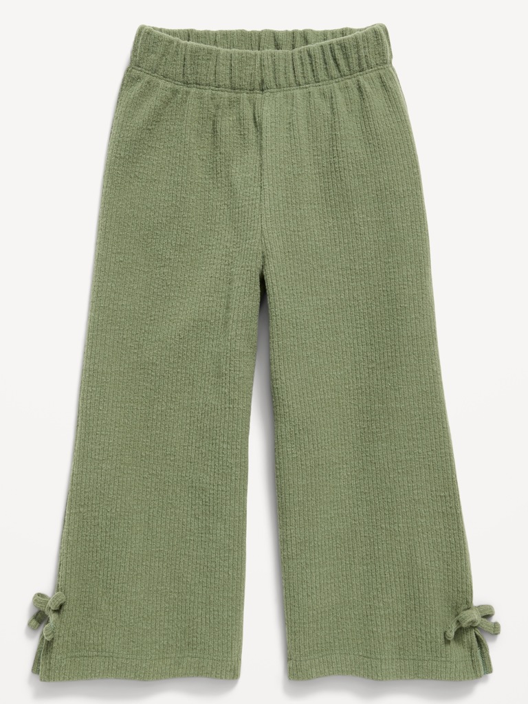 Pantalon côtelé douillet à jambe large pour toute-petite