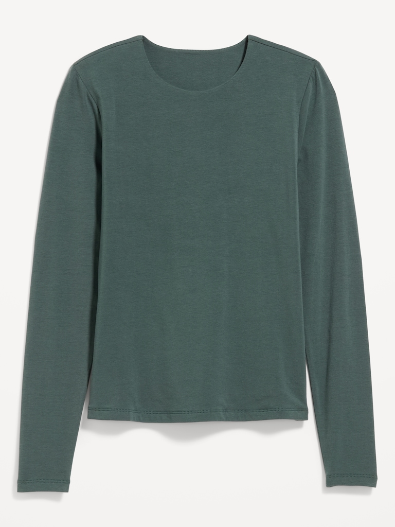 Hug Double-Layer Crew-Neck Long-Sleeve Top